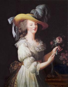 路易斯伊 麗莎白 維熱 勒 佈倫 Marie Antoinette in a Muslin dress, Portrait of Marie Antoinette